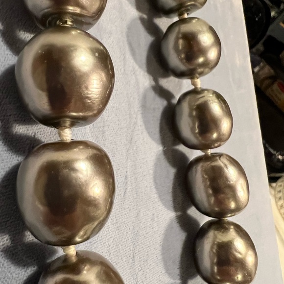 Karl Lagerfeld Japanese Grey Pearl Necklace - Picture 7 of 10